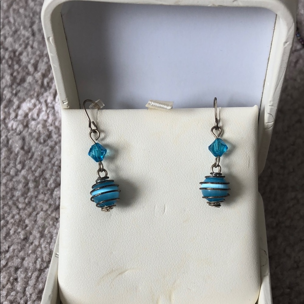 Blue dangle earrings